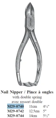 ALMEDIC®Pince à ongles avec ressort double, 14cm 5½"